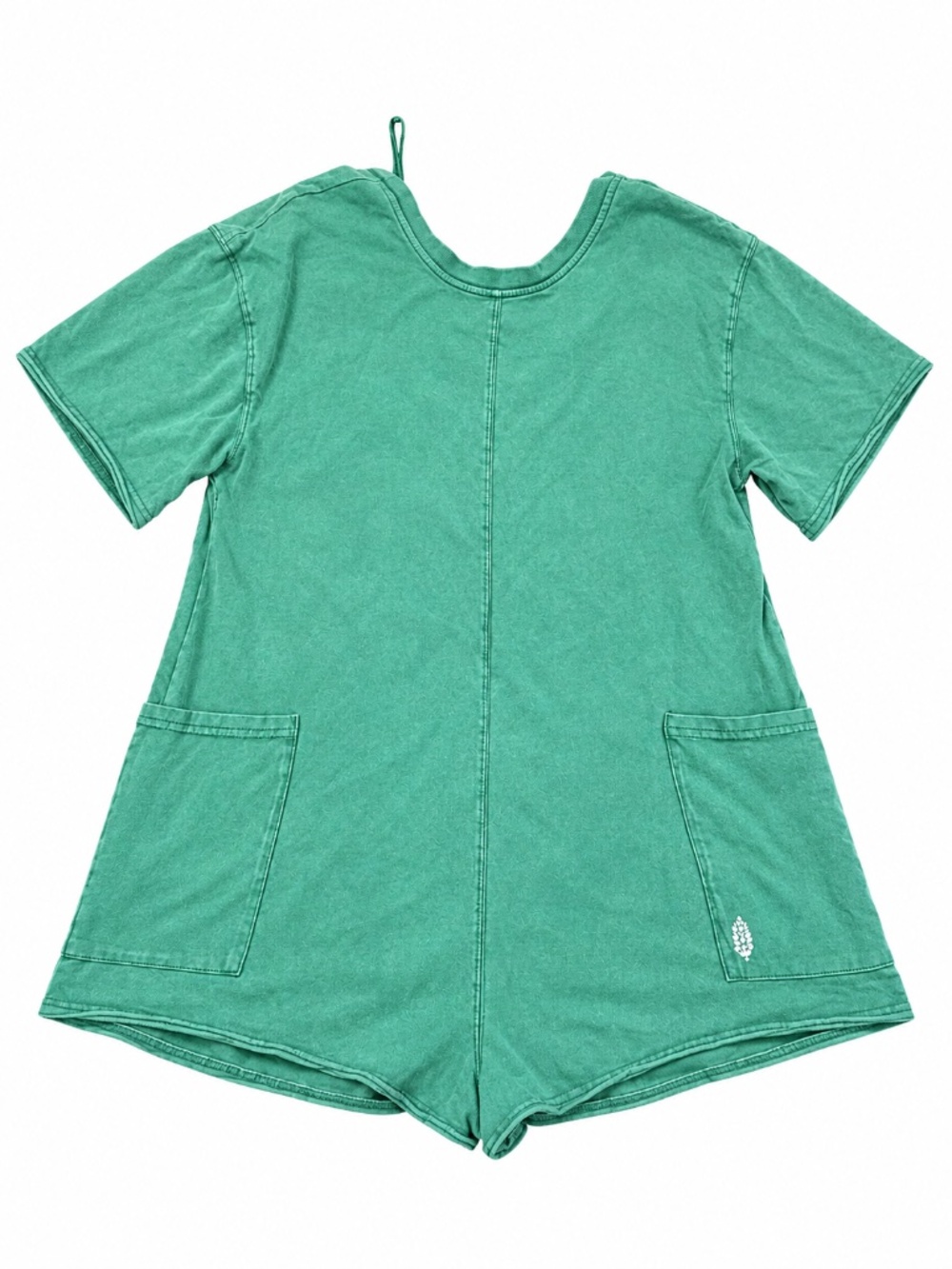 FP Movement Free People Hot Shot Tee Romper Green Mineral Wash Oversized
